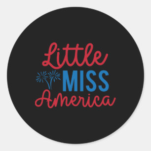 Little America Patriotic Independence Day Runder Aufkleber