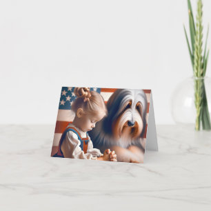 Little American Girl Praying Karte