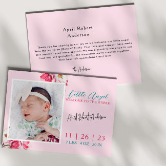 Little Angel Baby Foto Geburtsankündigung Ankündigung