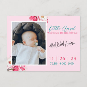 Little Angel Baby Foto Geburtsankündigung Ankündigungspostkarte