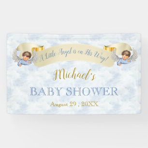 Little Angel Blue Wings Duschbanner Banner