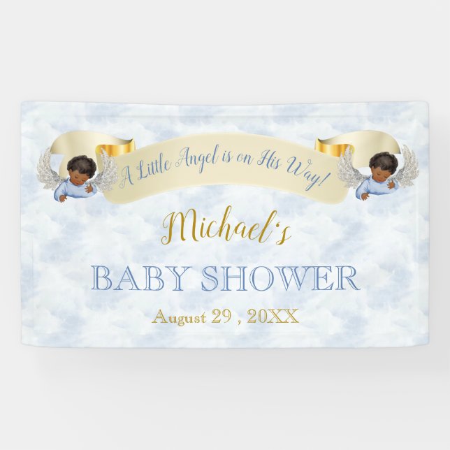 Little Angel Blue Wings Duschbanner Banner (Horizontal)