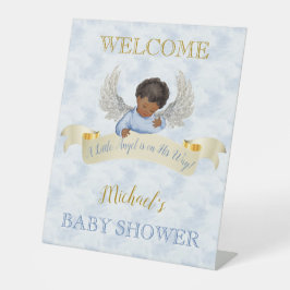 Little Angel Blue Wings Table Welcome Pedestal Sig Sockelschild