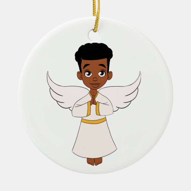 Little Angel Boy Keramik Ornament (Vorne)