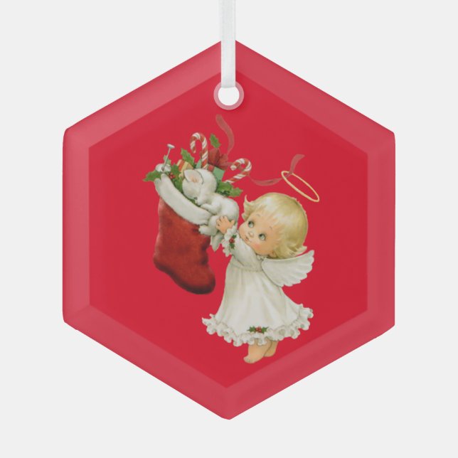 Little Angel Christmas Glass Ornament (Vorderseite)
