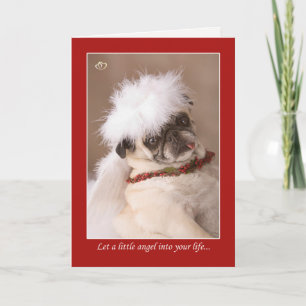 Little Angel Christmas Mops Card Feiertagskarte