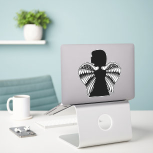 Little Angel Girl Child Silhouette Minimal Art Aufkleber