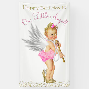 Little Angel Girls Geburtstagsparty Banner