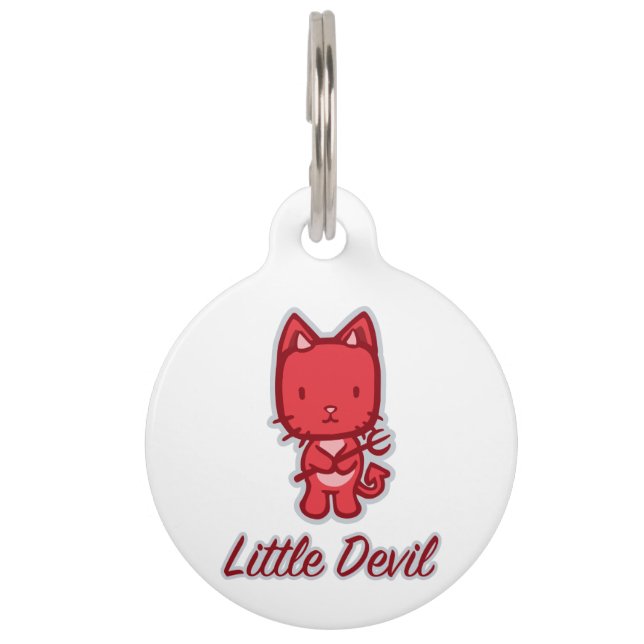 Little Angel... Little Devil Kitty Cat Cartoon Haustiermarke (Vorderseite)