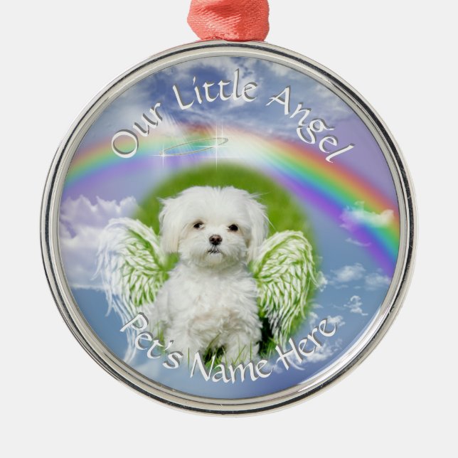 Little Angel Pet Foto Ornament Aus Metall (Vorne)