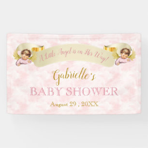 Little Angel Pink Gold Girl Banner