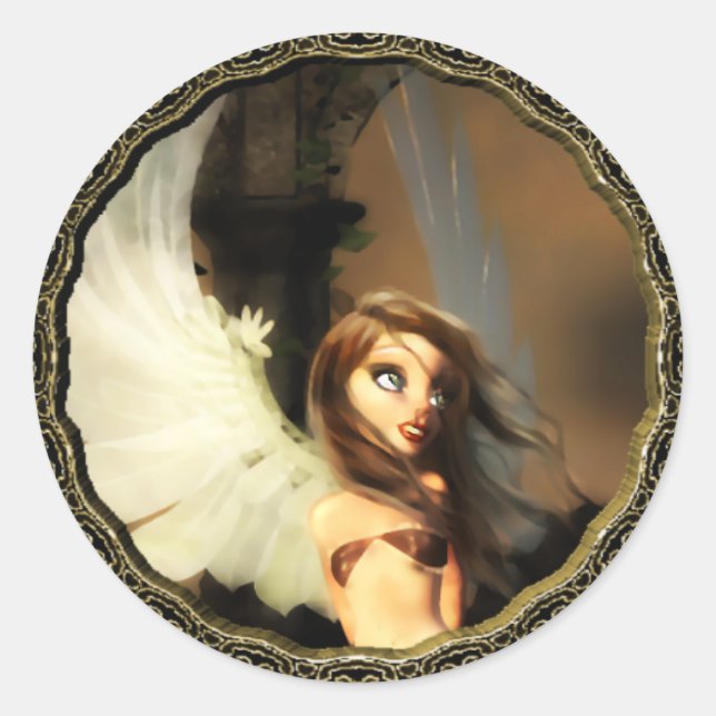 Little Angel Runder Aufkleber (Vorderseite)