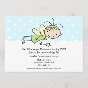 Little Angel Strichmännchen Geburtstag Einladung