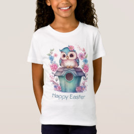 Little Aqua and Gold Owl Happy Oaster T-Shirt