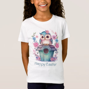 Little Aqua and Gold Owl Happy Oaster T-Shirt