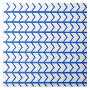 Little Art Deco Chevrons in Blue Tile Fliese