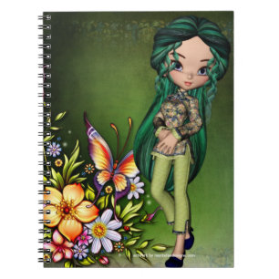 Little Asian Girl Fantasy Spiral Note Books 7 Notizblock
