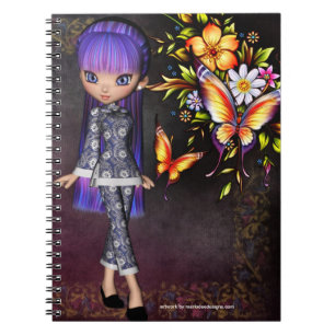 Little Asian Girl Fantasy Spiral Note Books 8 Notizblock