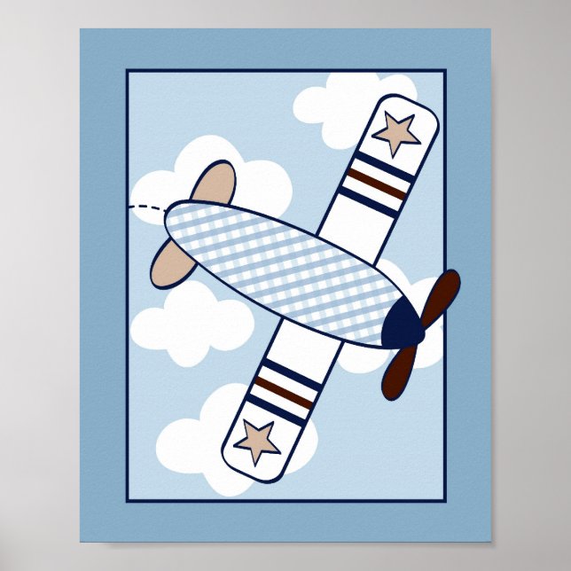 Little Aviator Kinderzimmer Wall Art Print Poster (Vorne)