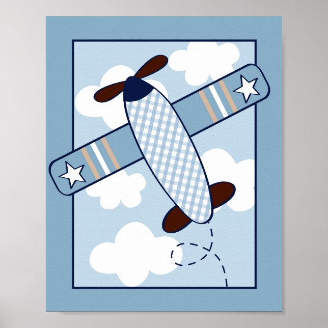 Little Aviator Kinderzimmer Wall Art Print Poster (Vorne)