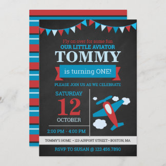 Little Aviator niedlicher Flugzeugabsturz Geburtst Einladung