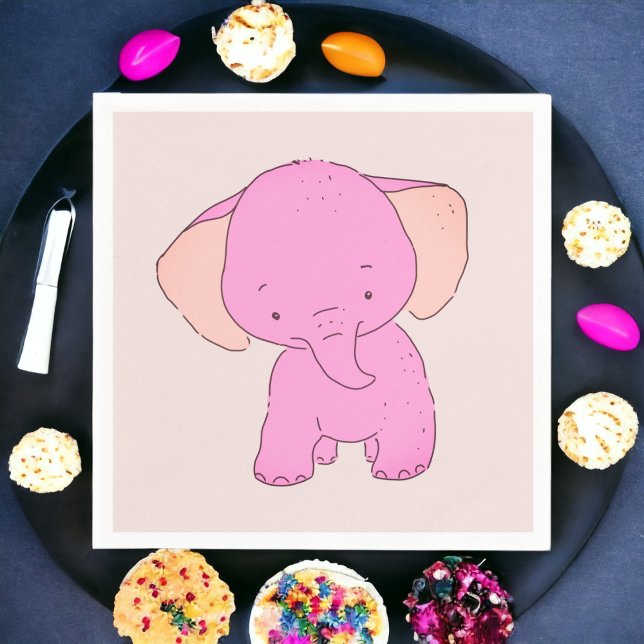 Little Baby Elephant Serviette (baby shower theme party use and throw napkin,party decoration dinner table decor,event custom napkin)