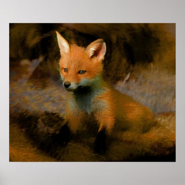 Little Baby Fox Cub Portrait Poster (Vorne)