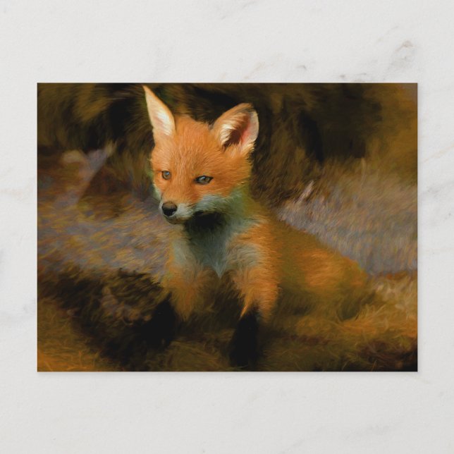Little Baby Fox Cub Portrait Postkarte (Vorderseite)