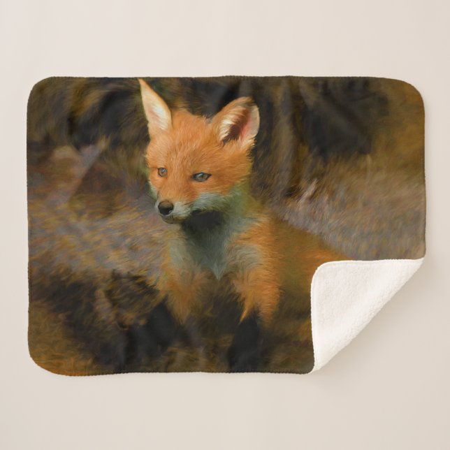 Little Baby Fox Cub Portrait Sherpadecke (Vorderseite (Horizontal))