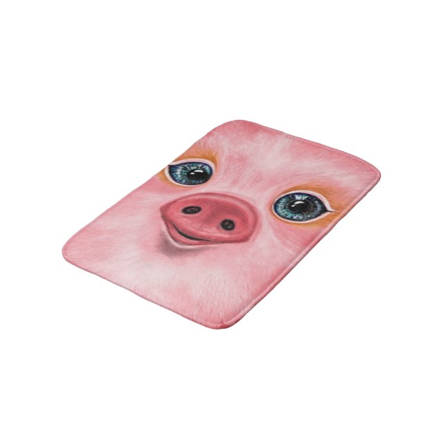 Little Baby Piglet Bath Mat - Lächeln Badematte (Schrägansicht)