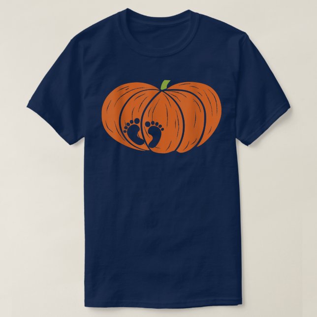 Little Baby Pumpkin Halloween Schwangerschaft Anno T-Shirt (Design vorne)