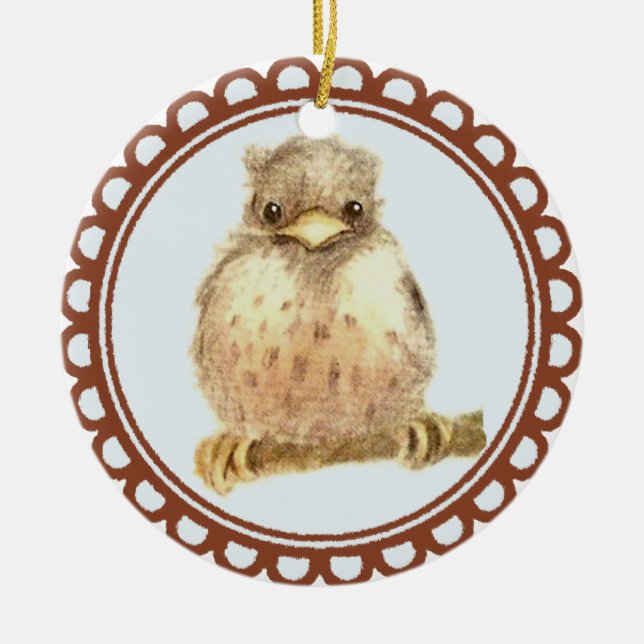 Little Baby Robin Keramikornament (Vorne)