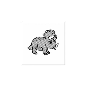 Little Baby Triceratops Dinosaurier Gummistempel