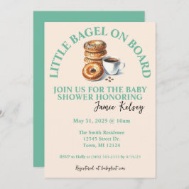 Little Bagel on Board Baby Shower Einladung
