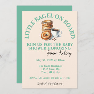 Little Bagel on Board Baby Shower Einladung