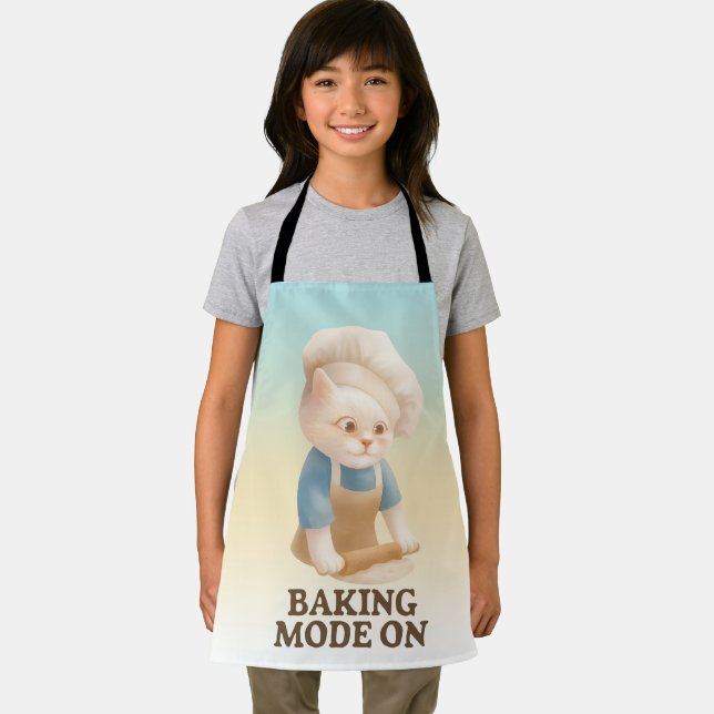 Little Baker Cat: Cozy Morning Kneading Art Schürze (Insitu)