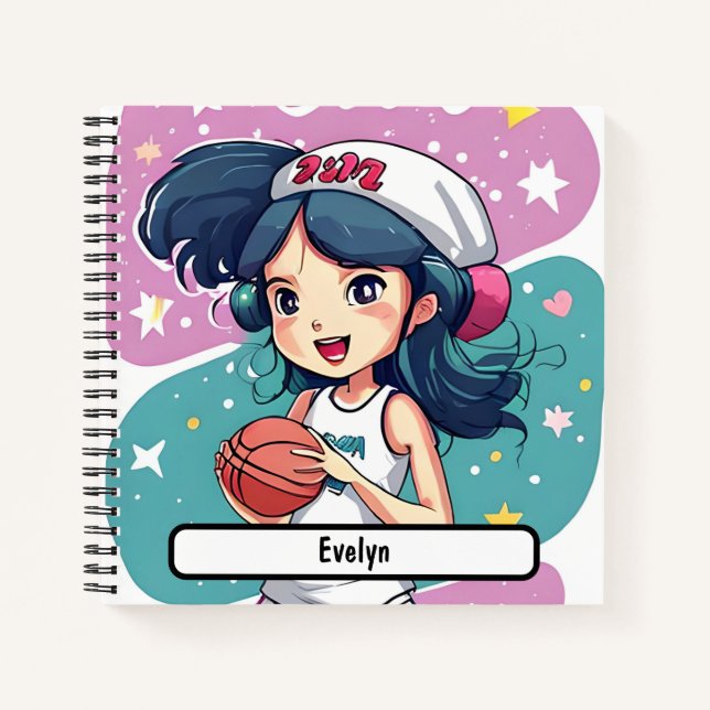 Little Baller Babe Notebook mit individueller Name Notizbuch (Vorderseite)