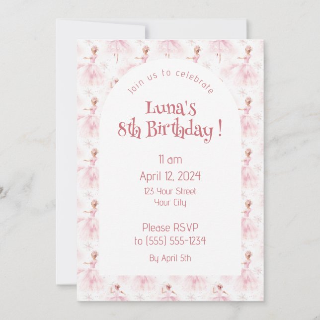 Little Ballerina #1 - Black Girl Einladung (Vorderseite)