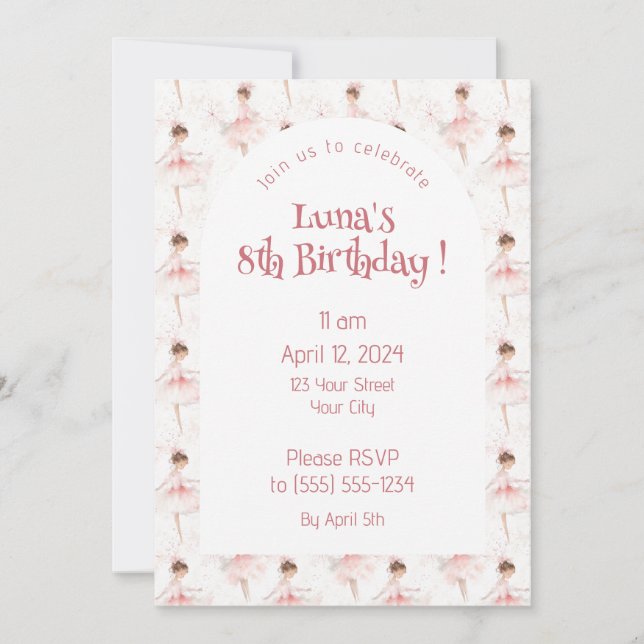 Little Ballerina #4 - Asian Girl Einladung (Vorderseite)