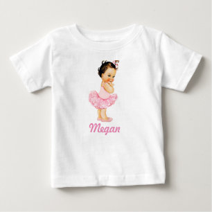 Little Ballerina Brünett Pink Tutu Baby T-shirt