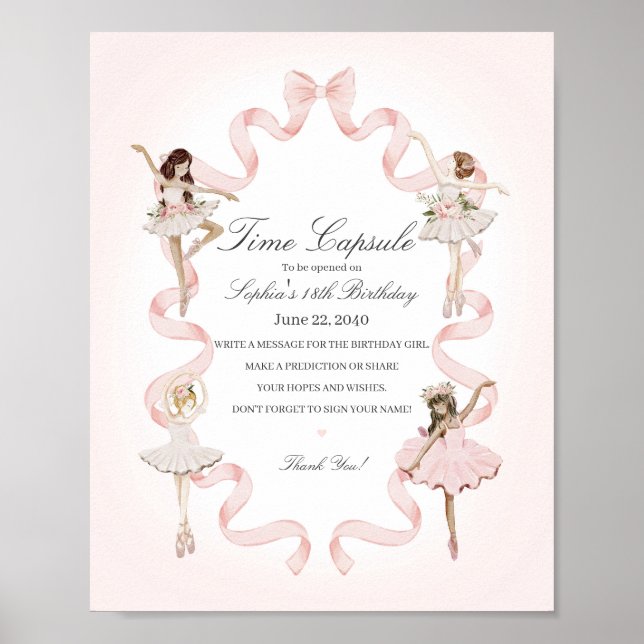 Little Ballerina Geburtstagsparty Time Kapselunter Poster (Vorne)