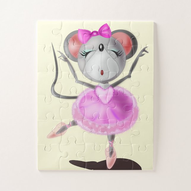 Little Ballerina Mouse Puzzle - Balletttänzer (Vertikal)