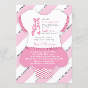 Little Ballerina Shower Invite, Tutu, Imitate Glit Einladung