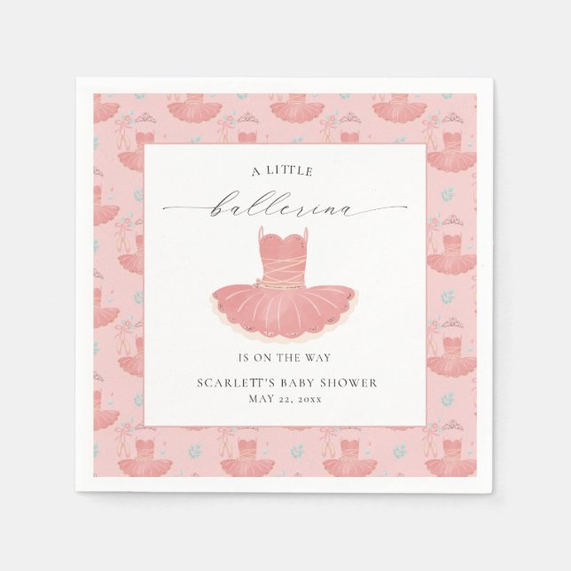 Little Ballerina Tutu Girl Babydusche Napkins Serviette (Vorderseite)