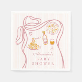 Little Bambina Pink Italienische Babydusche Serviette