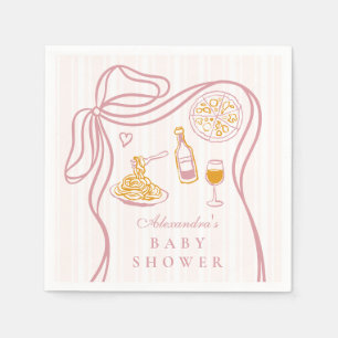 Little Bambina Pink Italienische Babydusche Serviette