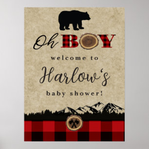 Little Bären Flannel Lumberjack Begrüßungszeichen Poster