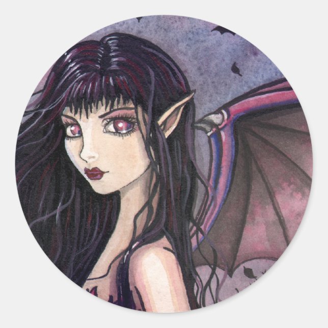 Little Bat Girl Vampire Fairy Stickers (Vorderseite)