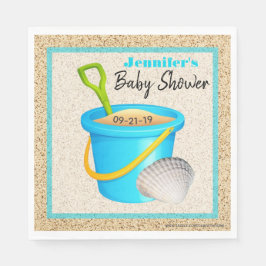 Little Beach Baby Aquamarin Blue Sand Pail Baby Du Serviette