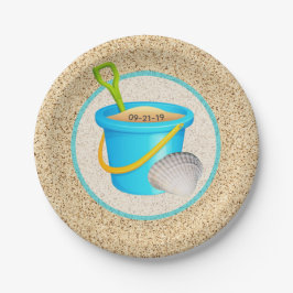 Little Beach Baby Aquamarin Pail and Shovel Baby D Pappteller